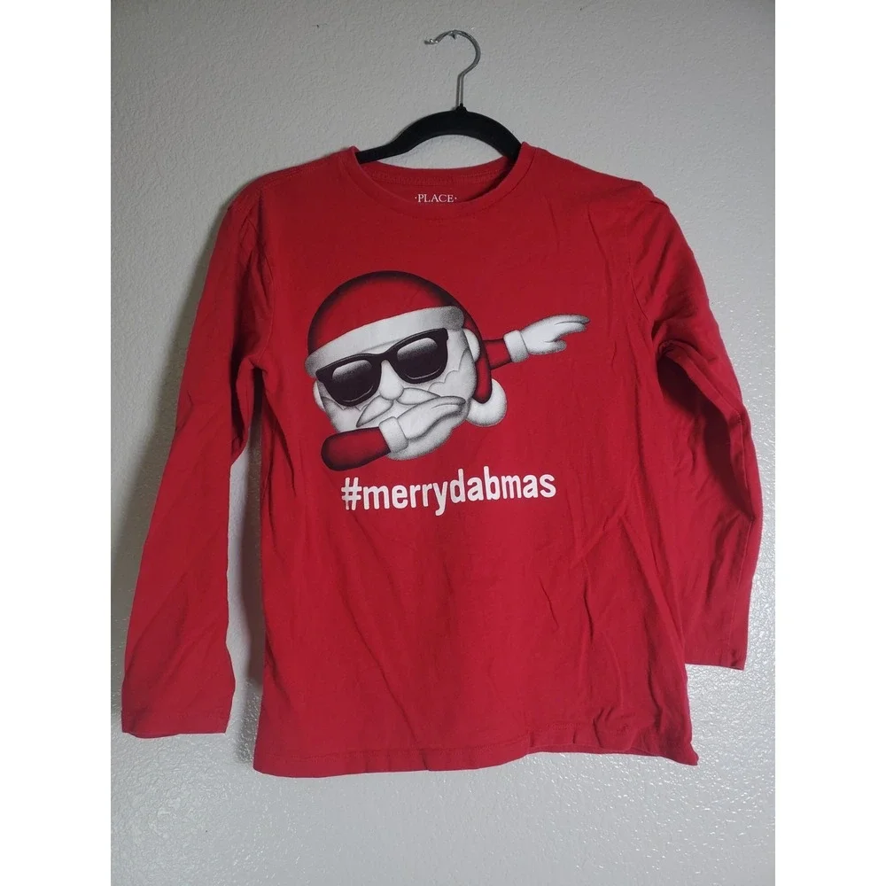 The Children's Place Red Long Sleeve #MerryDabMas-Boys‎ Size Large 10/12
